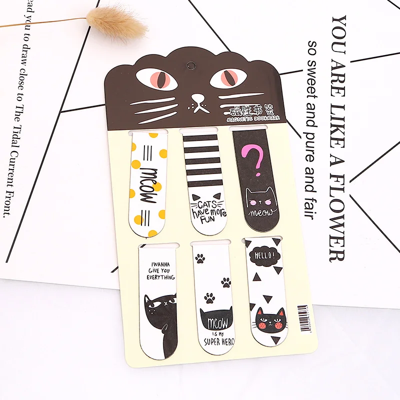 Double Sided Metal Magnetic Bookmarks - Cat Cafe - Image 3