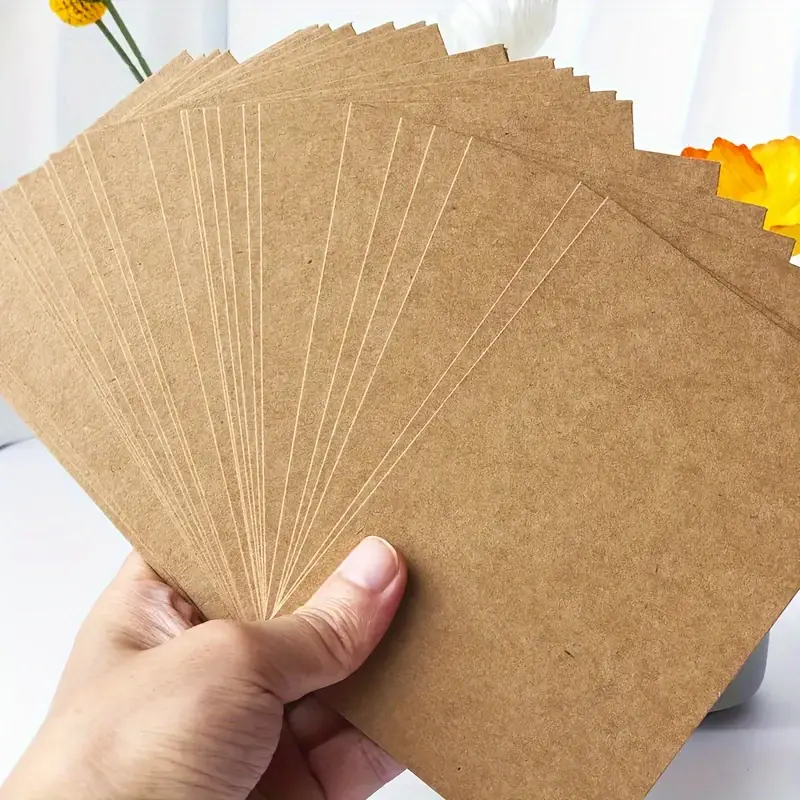 50 Pcs Vintage Blank Kraft Card Sheets - Image 5